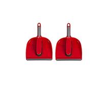 2X Red Dustpan and Brush with Soft Bristles Heavy Duty Plastic Dustpan for Floor Cleaning, Outdoor Cleaning, Indoor Cleaning Set