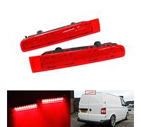 2x Red Lens LED Rear Barn Door High Level Centre Third Brake Stop Light Left Right For 2003-2015 Transporter T5 Caravelle Multivan MK V