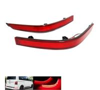 2x Red Lens Rear Bumper Reflector LED Fog Tail Stop Brake Light DRL For 2015-2022 Transporter MK VI T6 T6.1 Tailgate Multivan Caravelle
