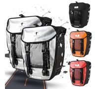 2x red loon pro pannier bike bag, carrier bag, truck tarpaulin, waterproof., Silver/black