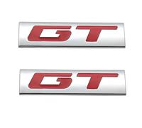2x Red Silver GT Emblem 3D Logo Car Side Badge Metal Sticker Sport Sticker