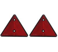 2x RED TRIANGLE REFLECTOR SCREW FIT LORRY TRAILER CARAVAN HORSEBOX MP16B MAYPOLE