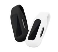 kwmobile 2x Clip Holders Compatible with Fitbit Inspire 3 / Inspire 2 / Ace 3 - Clip-On Holder Replacement Set - Black/White