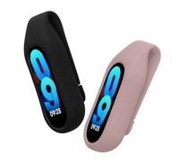 kwmobile 2x Clip Holders Compatible with Xiaomi Mi Band 10/9 / 8 - Clip-On Holder Replacement Set - Black/Dark Rose