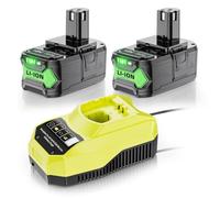2X Replacement for Ryobi 18V Battery Compatible with P117 4A Charger | 6.0Ah battery for Ryobi RB18L50 RB18L40 RB18L25 RB18L20 RB18L15 RB18L13 P102 P103 P104 P105 P106