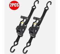 2X Retractable Auto Retract Ratchet Tie Down Strap Sealey 25mm X 3.3 Metre+Hooks