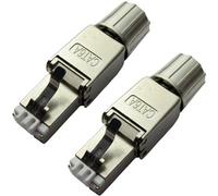 2X Rj45 Cat6A Tool Less Connectors & Boot Ftp Shielded Outdoor Ethernet Plugs
