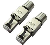 2x RJ45 CAT6a Connectors & Boots -Tool-less Colour Coded Easy Wiring- Metal FTP Shielded Outdoor/External Ethernet Plugs - Network Data Router Replacement Cable Ends - Quality Strong Construction