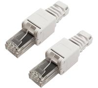 2x RJ45 CAT6a Tool-less Connectors & Boot - UTP Ethernet Plugs - NO CRIMP TOOL