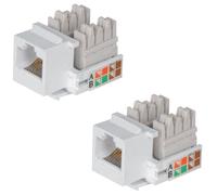 2x RJ45 IDC Network Keystone Jack Module CAT5 & CAT6 Ethernet Plastic Connector