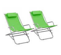 2x Rocking Chairs Steel Folding Camping Chair Sun Lounger Multi Colours vidaXL