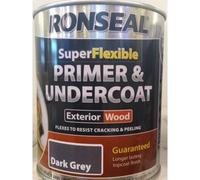 2x Ronseal Super Flexible Primer & Undercoat Dark Grey 750ml|Free P&P|13.4/Unit