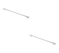 2x Round T Bar Cabinet Pull Handle 508 x 12mm 448mm Fixing Centres Chrome