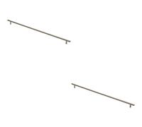 2x Round T Bar Cabinet Pull Handle 572 x 12mm 512mm Fixing Centres Satin Nickel Loops Metallics One Size