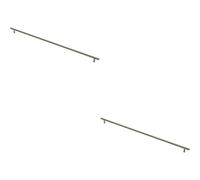2x Round T Bar Cabinet Pull Handle 668 x 12mm 608mm Fixing Centres Satin Nickel Loops Metallics One Size