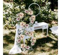 2X Round Wedding Arch Backdrop Stand Hoop Pillar Flower Stand Plant Vine Studio