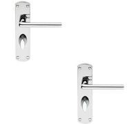 2x Rounded Straight Bar Handle on Bathroom Backplate 170 x 42mm Polished Chrome