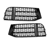 2x RS5 Car Fog Light Grill Lamp Cover Trim Glossy Black Honeycomb Hex Front Grille Grill Compatible For Audi RS5 B8.5 2013 2014 2015 2016(Pair)