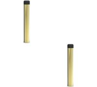 Loops 2x Rubber Tipped Wall mounted Doorstop Cylinder 71 x 16mm Polished Brass in Metallics Loops Metallics