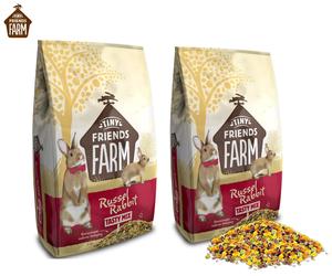 2X RUSSEL RABBIT TASTY MIX SMALL ANIMAL RABBIT HIGH FIBRE DIET FOOD BULK 12.5KG
