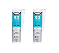 2x S3 White Sanitary Silicone Sealant Bath Sink Shower Anti Mould Fungal
