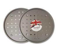 2x Samuel Groves - 13" Non Stick Pizza Crisper Pan