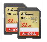 2x SanDisk 32GB Extreme Plus SDHC card, up to 90 MB/s UHS-I Class 10, U3, V30