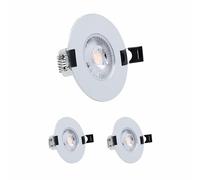 2X Sanlumia LED Recessed Downlight IP44 Ultra Slim Mains Powered Intergrated Flat Spotlight,7W 600lm, 38 Beam Angle, 6400K Cool White, Chrome Finish Spot Ceiling Kitchen Bedroom Bathroom Living Room