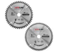 2x Saxton TCT Circular Wood Saw Blades 160mm x 20mm for Festool TS55 Bosch Makita Pack B Fits 165mm Saws
