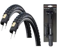 2x Schwalbe LAND CRUISER 24 x 1.75 Kids Mountain Bike TYRES + BALDYS MINI PUMP