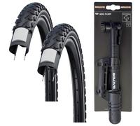 2x Schwalbe LAND CRUISER PLUS 700 x 35c Mountain Bike TYRES + BALDYS MINI PUMP