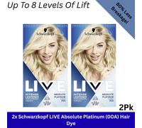 2x Schwarzkopf Intense Bleach Blonde Permanent Hair Dye. Absolute Platinum 00A