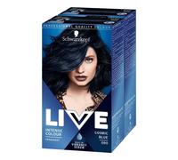 2x Schwarzkopf Live Intense Colour Permanent Hair Dye,090 Cosmic Blue with Serum