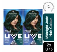 Schwarzkopf LIVE Urban Metallics Vibrant, Long Lasting, Permanent Green Hair Dye, Infused with Coconut Oil for Shiny Hair - Midnight Jade U75