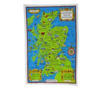 2x Scottish Cotton Tea Towels pack - 48x76 cm - Souvenir Map of Scotland Design - Traditional Scotland Heritage Tea towels for Kitchen - Mothers Day, Burns Supper, Christmas, Special occasions