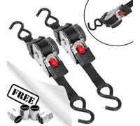 2x Sealey Auto Retractable Ratchet Tie Down Safety Straps 25mm x 3m ATD25301 +CP