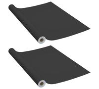2x Self-adhesive Furniture Films Black PVC Home Decor Privacy Sticker vidaXL
