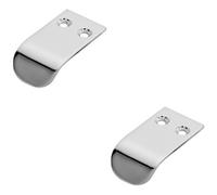 2x Semi Concealed Cabinet Finger Pull Handle 12mm Fixing Centres Polished Chrome