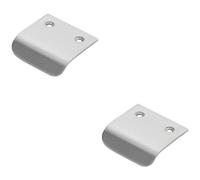 2x Semi Concealed Cabinet Finger Pull Handle 29mm Fixing Centres Satin Chrome
