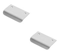 2x Semi Concealed Cabinet Finger Pull Handle 52mm Fixing Centres Satin Chrome