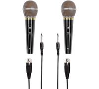 2X Set Hama Dynamic Microphone 3M Cable XLR 6.35 Jack Micro Karaoke Party DJ