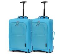2x Set Lightweight Carry On Cabin Hand Luggage Trolley Suitcase Bags 55x35x20cm