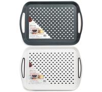 2X Set of Anti-Slip Rectangular Non-Slip Trays