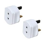 2x Shaver Plug Adapter 2 Pin To UK 3 Pin Power Converter Electric Plug