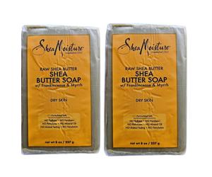 2x Shea Moisture Raw Shea Butter Soap Woth Frankincense And Myrrh 8oz