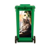 2X Sheets Cat Wheelie Bin Sticker Dustbin Sticker Self Adhesive Outdoor Sticker Indoor House Cat Animal Fridge BinWallStickers
