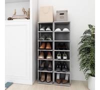 2X Shoe Cabinet Household Storage Shelf Shoe Cupboard Engineered Wood vidaXL