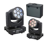 2x Showtec Shark Wash One 7 x 12W Hex LED Moving Head DJ Package