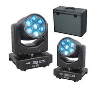 2x Showtec Shark Zoom Wash One 7 x 15W RGBW LED Moving Head Package