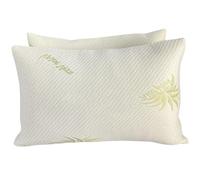 2x Shredded Foam Pillows with Aloe Vera Cover Standard Size 20 x 28, Comfortable, Hypoallergenic, Posture Support.